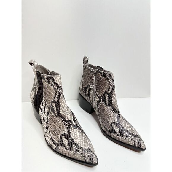 Linea Paolo Boots Size 5 Leather Snake Print Pointed Toe Booties New - Picture 7 of 11